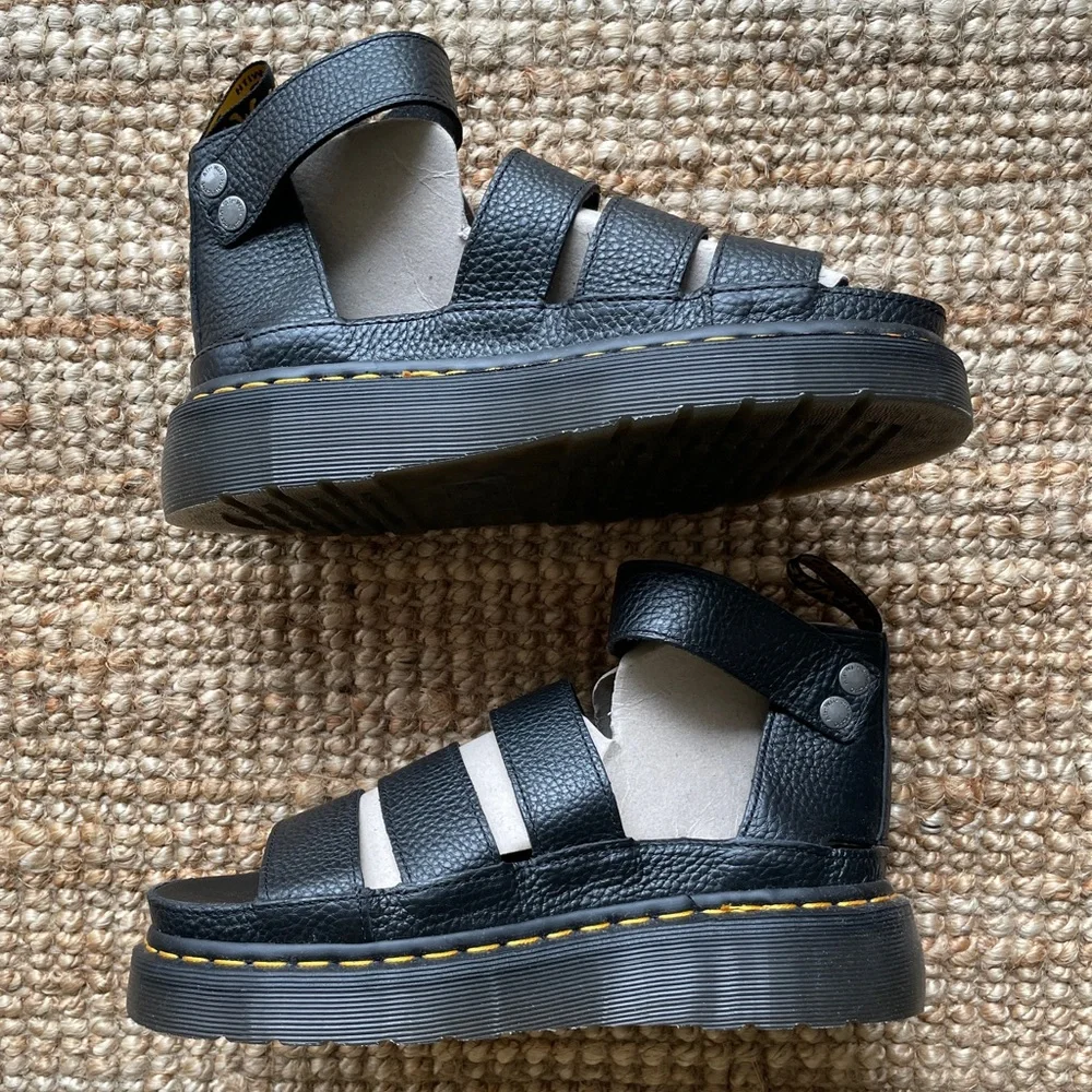 NEW Dr. Martens Clarissa II Quad Flatform In Black - Picture 9 of 12